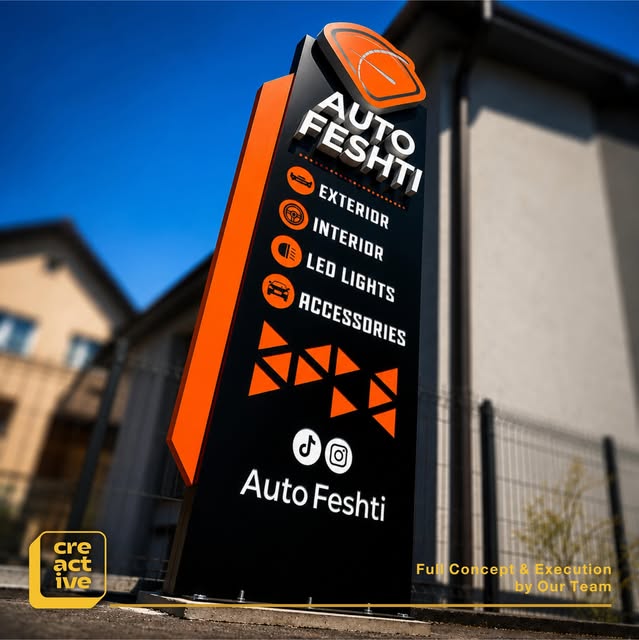 Advertising totem for Auto Feshti