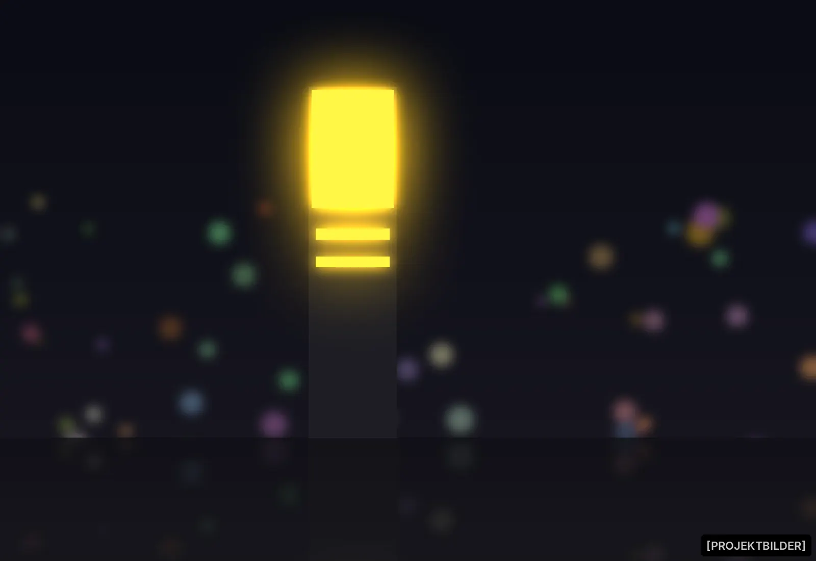 Illuminated orange pylon sign at night
