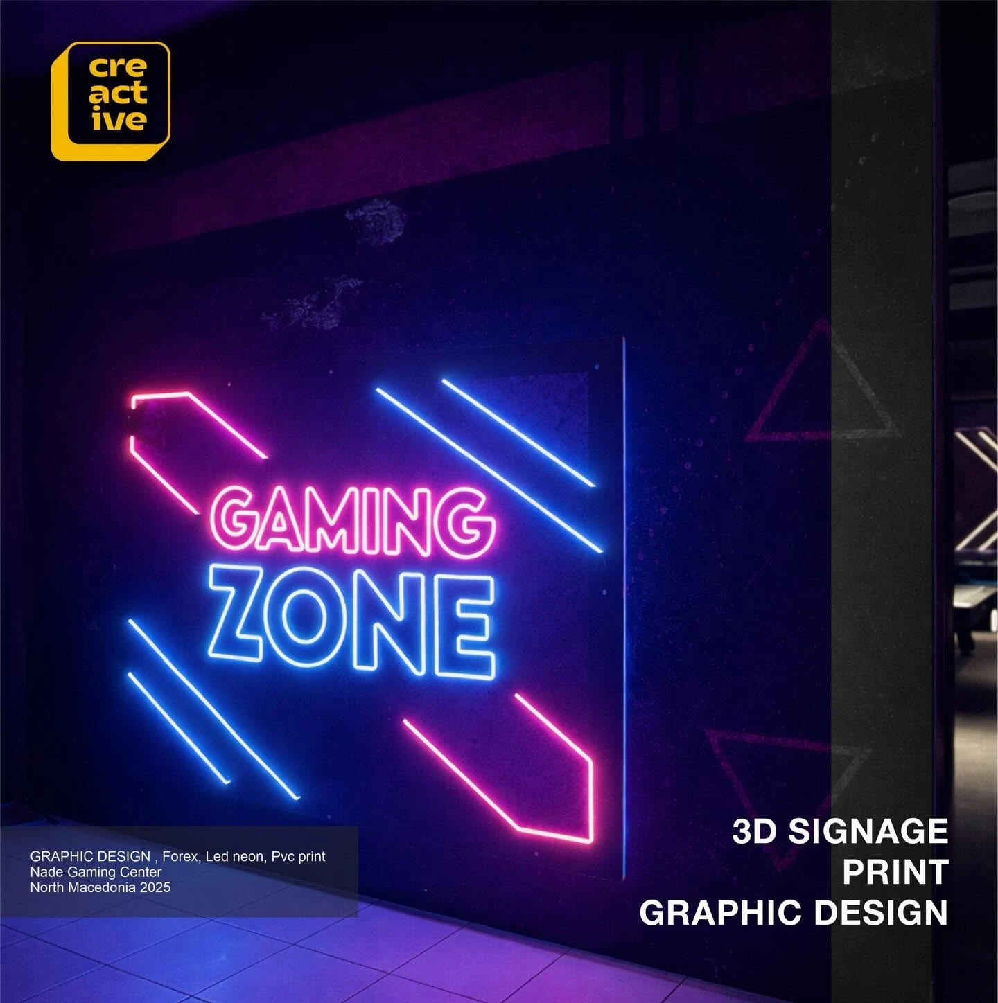Neon "Gaming Zone" for Nade Gaming Center